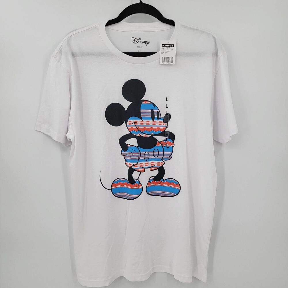 Disney Mickey Mouse Large Aztec Mickey Graphic Print T-Shirt Kohl's Soft NWT